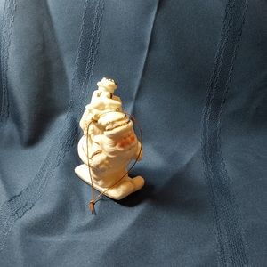 Holiday Home Accent Santa Ornament Hand-Painted Porcelain Figurine